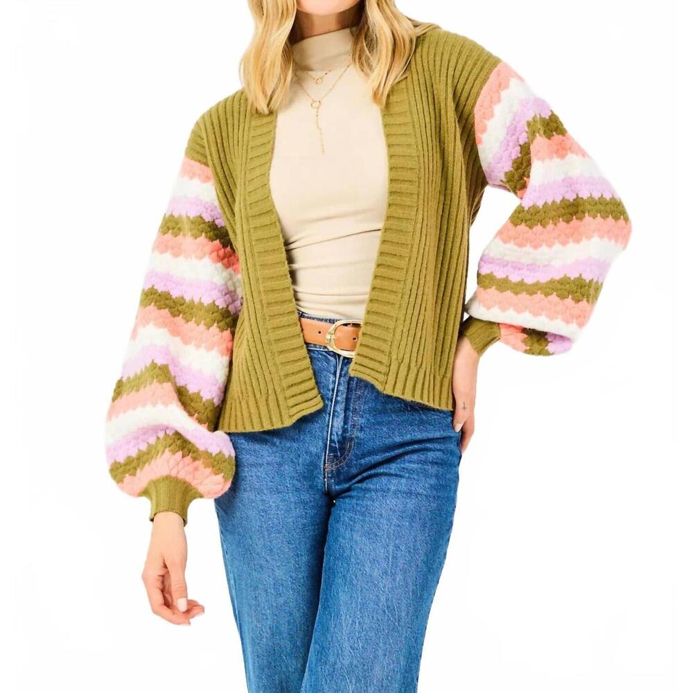 NEW MARY SQUARE the olive monroe cardigan in multi